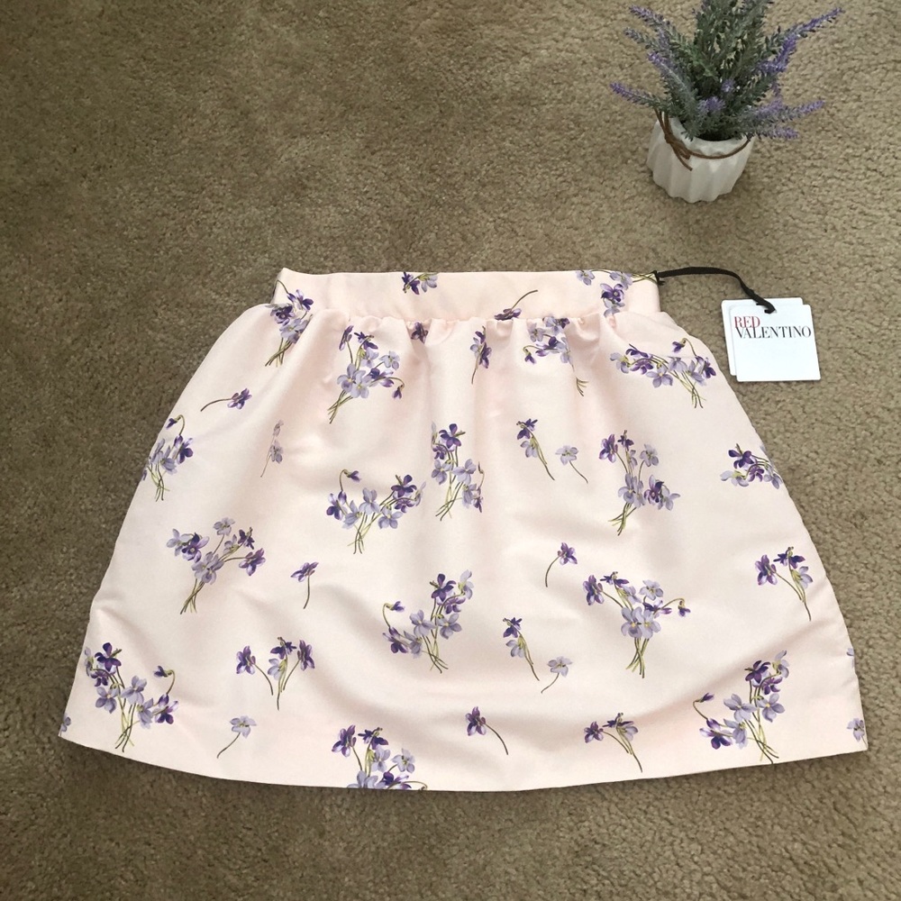 Red Valentino flared floral/print mini skirt - Picture 2 of 10